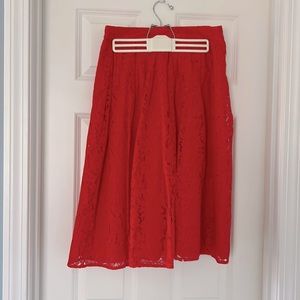 Coral Lace A-Line Skirt